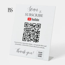 QR code Youtube Subscribe Pedestal Sign