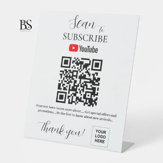 QR code Youtube Subscribe Pedestal Sign