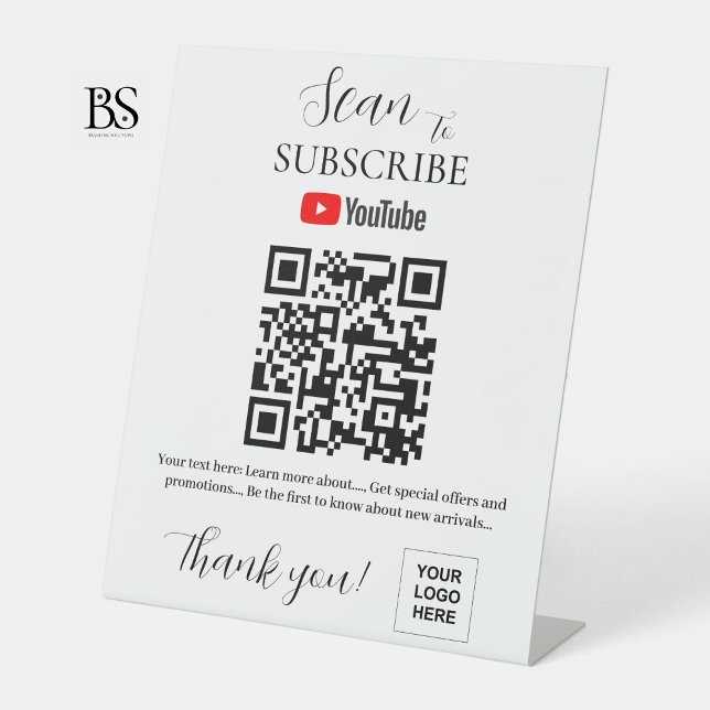 QR code Youtube Subscribe Pedestal Sign (QR code Youtube Subscribe Pedestal Sign)