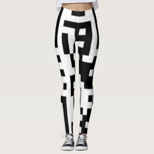 QR Codes Funky Squares leggings reads “call me”