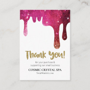 *~* QR - COSMIC DRIP THANK YOU LOGO AP8 Review Enclosure Card