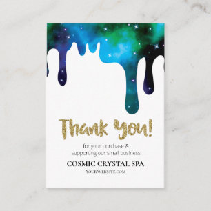 *~* QR COSMIC DRIP THANK YOU LOGO AP8 Review Enclosure Card