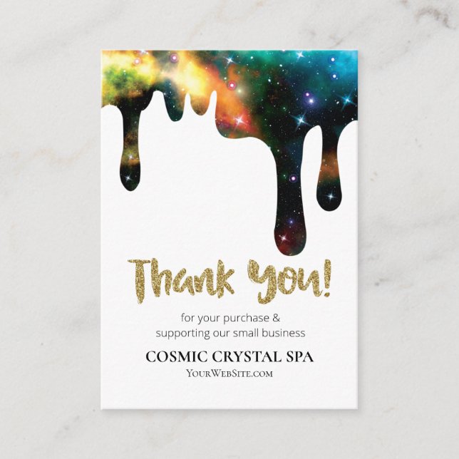 *~* QR . COSMIC DRIP THANK YOU LOGO Review AP8 Enclosure Card (Front)