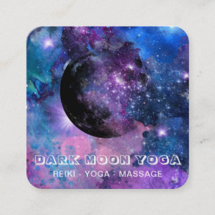 *~* QR Cosmic Luna Stars dark MOON Lunar Celestial Square Business Card