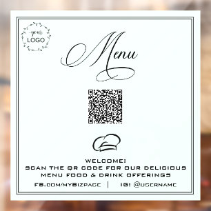 *~* QR CYAN Simple Minimal LOGO MENU Window Cling