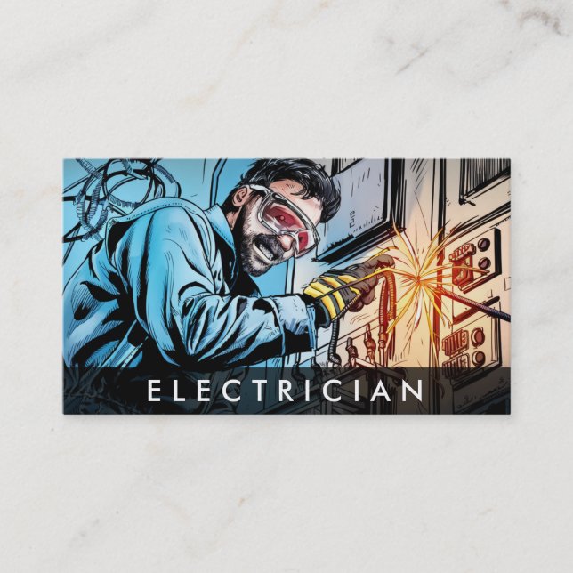 *~* QR Electrician AP75 Photo Professional Business Card (Front)