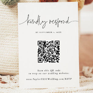 QR Elegant Calligraphy Wedding response card RSVP