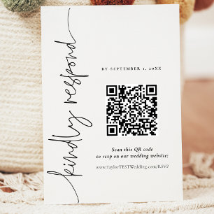 QR Elegant Calligraphy Wedding response card RSVP