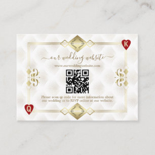 QR Elegant Gold White Art Deco 20s Casino Vegas Enclosure Card