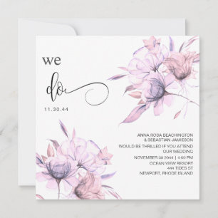 *~* QR Floral Blush Pink Bouquet AR15 RSVP WEDDING Invitation