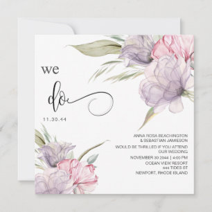 *~* QR Floral Bouquets AR15 RSVP PINK WEDDING Invitation