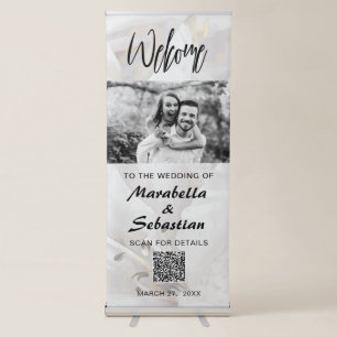 *~* QR Floral Neutral Suble Azalea Wedding Welcome Retractable Banner