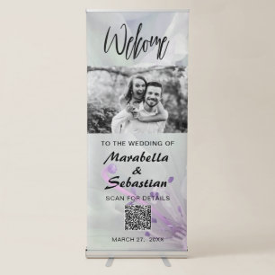 *~* QR Floral Simple Azalea Wedding Welcome Retractable Banner