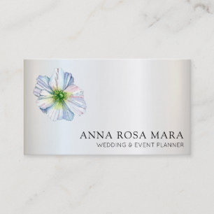 *~* QR Flower Rainbow White Anemone Floral Business Card
