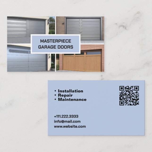 QR Garage Door Business Card (Front/Back)
