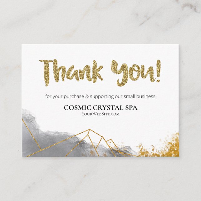 *~* QR GEOMETRIC - THANK YOU LOGO AP8 Review  Enclosure Card (Front)