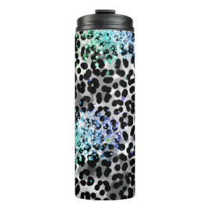 *~* QR Glitter Animal Leopard Spots pattern Thermal Tumbler