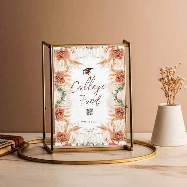 QR Graduation College Fund Card (Make fundraising simple and stylish with our custom QR College Fund Card.)