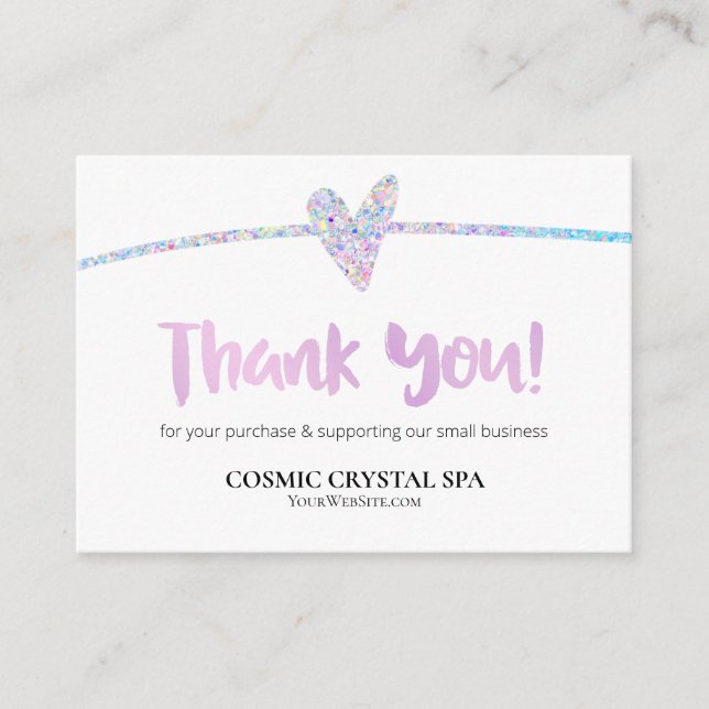 *~* QR Holo RAINBOW - THANK YOU LOGO AP8 Review Enclosure Card (Front)