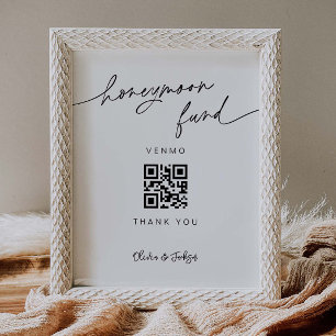 QR Honeymoon Fund Wedding Reception Donation Sign