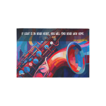 QR Jazz Music Saxophone Entry Rug Welcome Mat