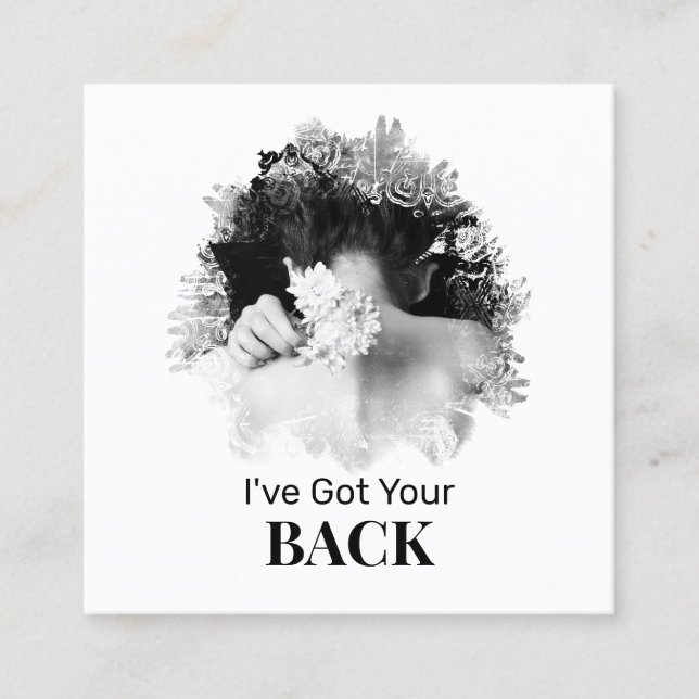 *~* QR Logo Chiropractor Chiropractic Spa Photo  Square Business Card (Front)