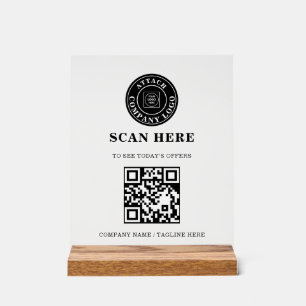 QR Logo Contactless Acrylic Sign