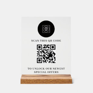 QR Logo Minimalist Acrylic Sign