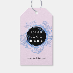 Qr Logo Product Description Price Floral Pink Blue Gift Tags
