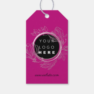 Qr Logo Product Description Price Floral PinkBerry Gift Tags