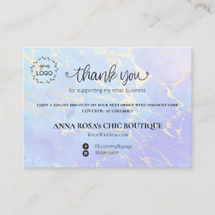 *~* QR Logo Thank You Universe Lotus Branding AP3 Enclosure Card