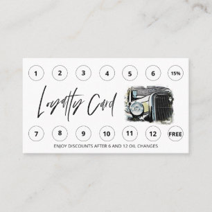 *~* QR Lube Car Wash - LOGO Rewards Auto Thank you Loyalty Card