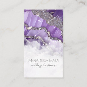 *~* QR Luxe Agate Ivory Gold Glitter AP66 Glam Business Card