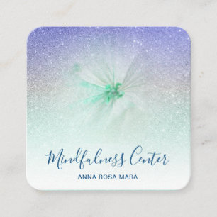 *~* QR Meditation Reiki Yoga Floral Glitter Flower Square Business Card