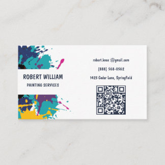 QR Modern Painting Services | Colourful Splatter Business Card