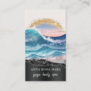 *~* QR Nautical Beach Sand Waves Sea Art Ocean AR7 Business Card