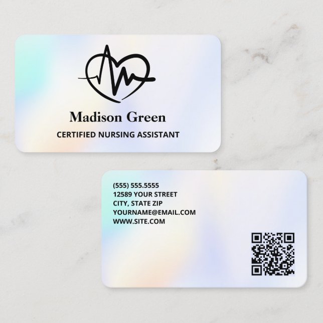 QR Nursing Assistant CNA Business Card (Front/Back)
