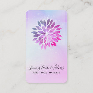 *~* QR Ombre Mandala AP2 Dahlia Pastel Blue Pink Business Card
