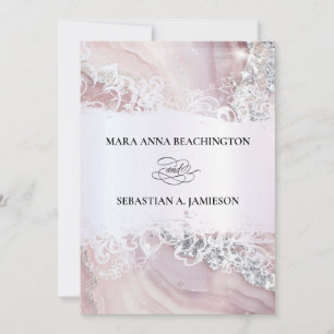 *~* QR Pastel Agate Wedding Invitation RSVP AR2