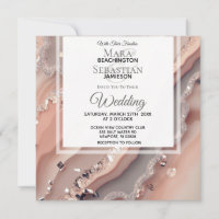 *~* QR Peach Salmon SILVER AGATE RSVP AR66 Wedding