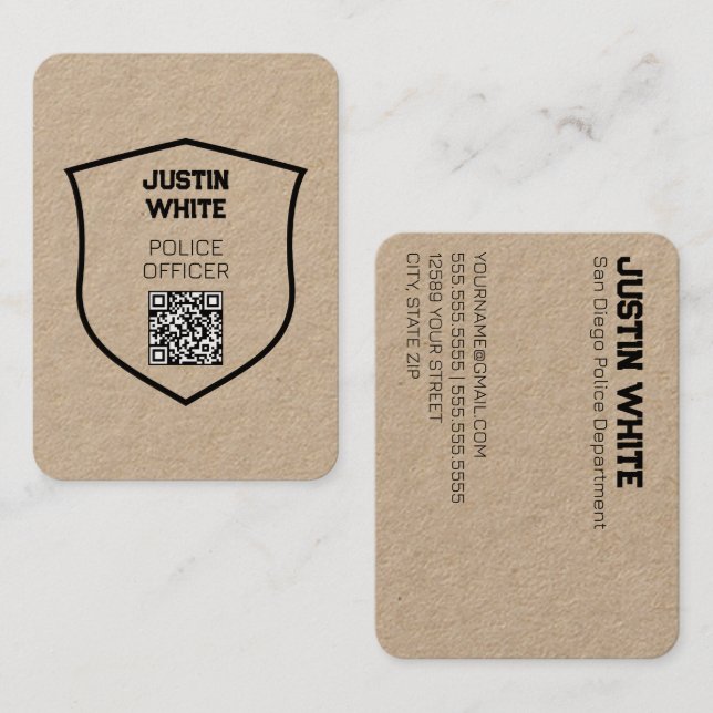 🛡️ QR Police Officer Business Card (Front/Back)
