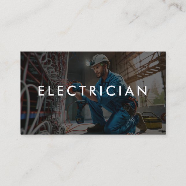 *~* QR Professionsal Electrician AP75 Photo Business Card (Front)