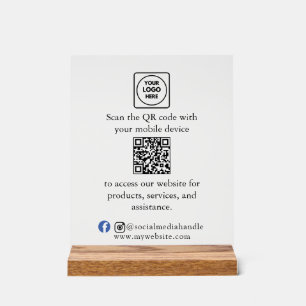 QR Promotional Tabletop Acrylic Sign