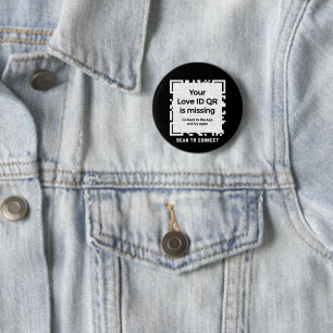 QR - PURE Collection - BLACK 6 Cm Round Badge