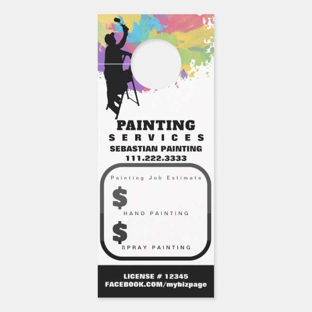 *~* QR Quote Estimate Home Exterior Painting   Door Hanger (Front)