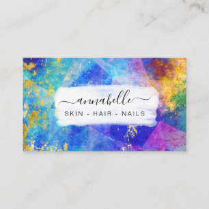 *~* QR Rainbow AP26 Ethereal OPAL Gold Glitter Business Card