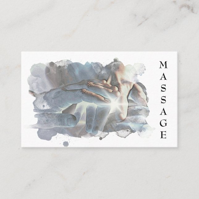 *~*. QR Reiki Massage Therapist Massage Therapy Business Card (Front)
