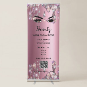 *~* QR Rose Gold Expo Eyes Store Shop Drip Retractable Banner