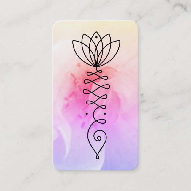 *~* QR Rose Lotus Heart Nirvana Massage Reiki Yoga Business Card (Front)