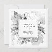 *~* QR RSVP AR12 Floral Simple Subdued Wedding